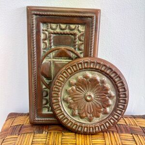 Decorative Brown and Tan Wall Plaques